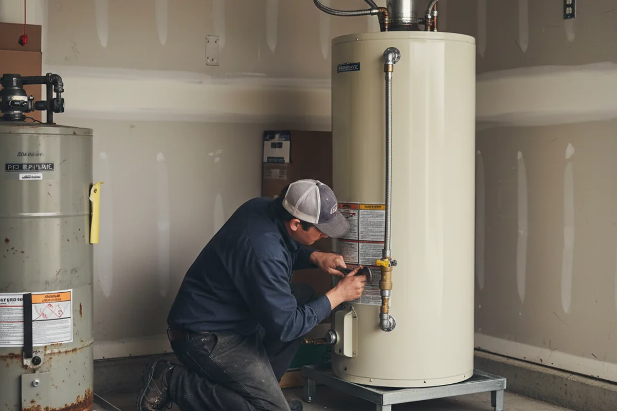 Water heater and shutoff valve replacement in Burgin