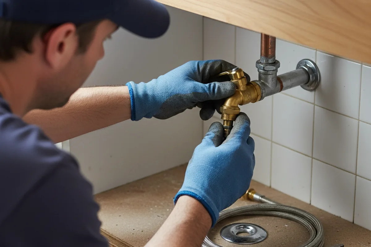 Shutoff valve and fitting work during Emergency Plumbing in Burgin